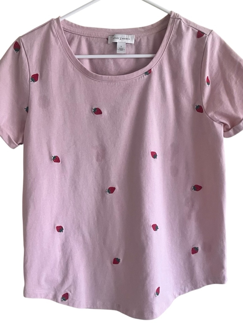 Vintage America Strawberry Tshirt Small Whimsical
